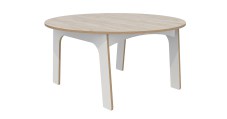 Keukenhof bso tafel rond 120 cm Wit Grey craft oak Kinderopvang Kinderdagverblijfinrichtin